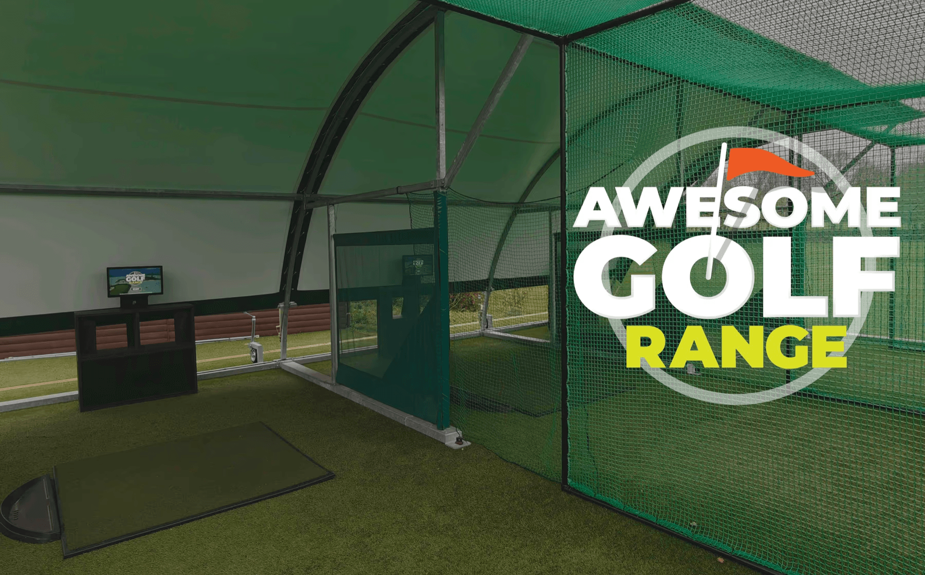 Awesome Golf Range Logo with Northwood Golf Club as Background